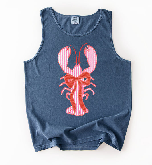 Comfort Colors Seersucker Lobster Tank Top/ Cute Summer Vacay Top/  Adult Sizes