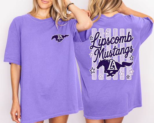 Comfort Colors or Bella Canvas Lipscomb Mustangs Tee/ Youth and Adult Sizes