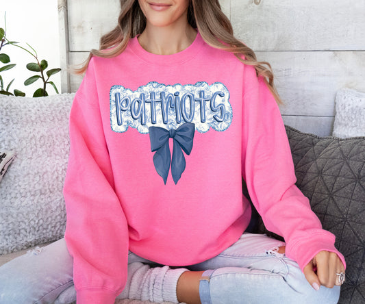 Pink Out Patriots Unisex Sweatshirt Youth and Adult Sizes/ Lewisburg Bow Sweatshirt