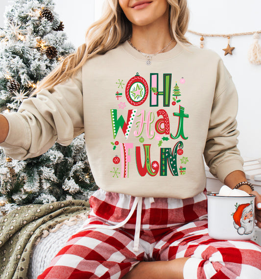 Bella or Gildan Oh What Fun Christmas Sweatshirt/ Youth and Adult Sizes