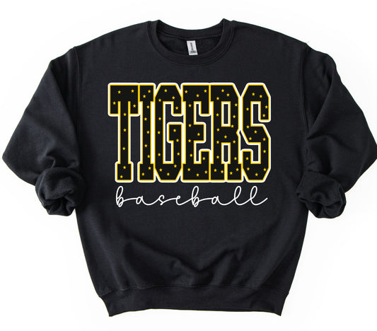Gildan or Bella Canvas Hernando Tigers Baseball Sweatshirt / Youth and Adult Sizes/ Desoto County Schools / Mississippi School Shirt