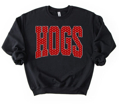 Hogs Polka Dot -Gildan or Bella Canvas Softstyle Sweatshirt/ Arkansas Sweatshirt