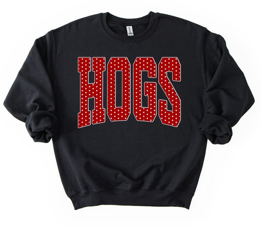 Hogs Polka Dot -Gildan or Bella Canvas Softstyle Sweatshirt/ Arkansas Sweatshirt