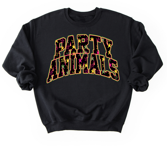 GIldan or Bella Brand Party Animals Baseball Sweatshirt/  Youth and Adult Sizes