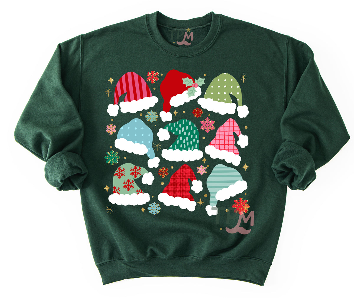 Mommy and Me Gildan or Bella Santa Hats Sweatshirt Christmas Sweatshirt/ Toddler, Youth, and Adult Sizes/Holiday Sweatshirts