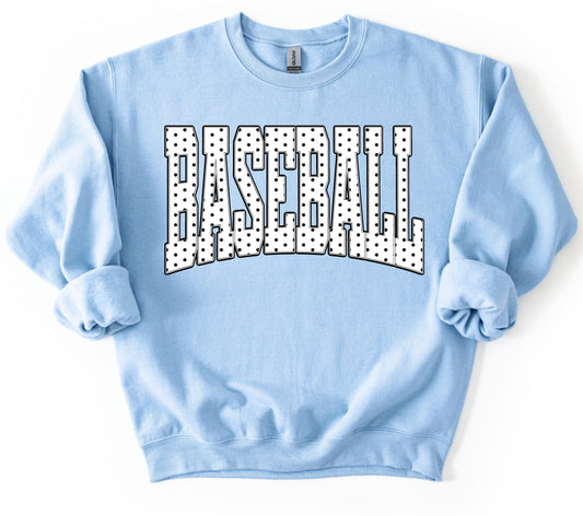 Fully Customizeable Baseball Polka Dot Sweatshirt/ Gildan and Bella Brand Options