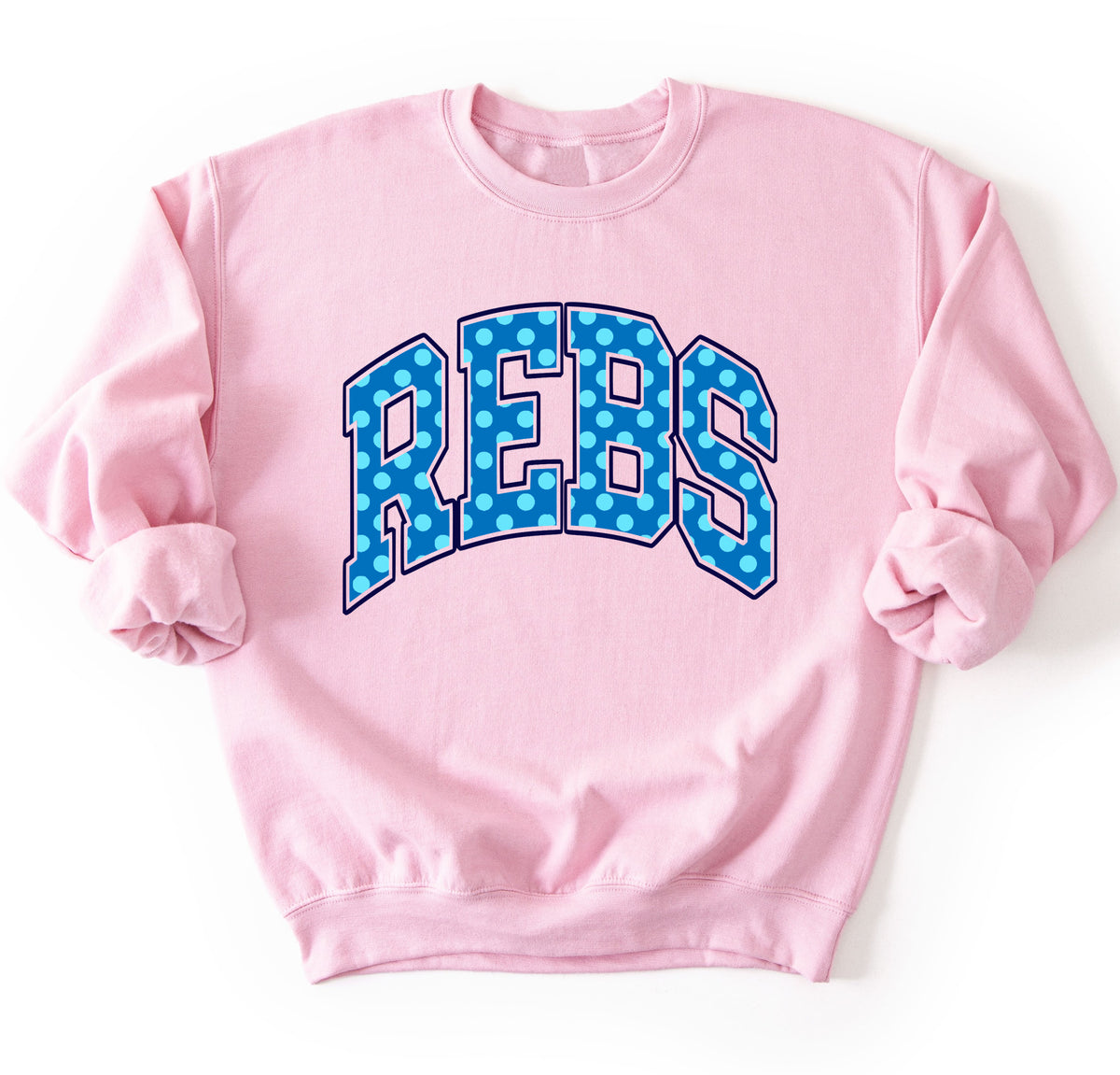 Bella or Gildan Rebs Sweatshirt / Mississippi Sweatshirt / Ole Miss Sweater /  Adult Sizes - Polkadot