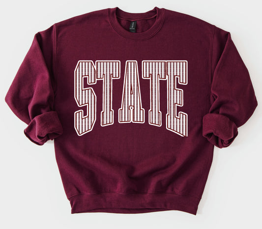 Gildan or Bella Canvas State Seersucker Print Sweatshirt/ Adult Sizes