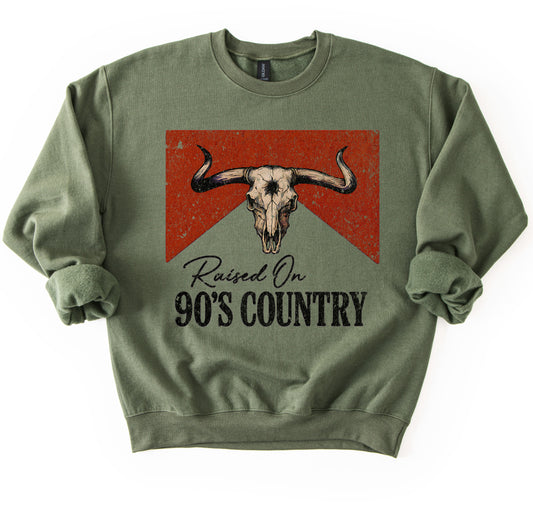 Gildan or Bella Canvas - Raised on 90's Country Sweatshirt