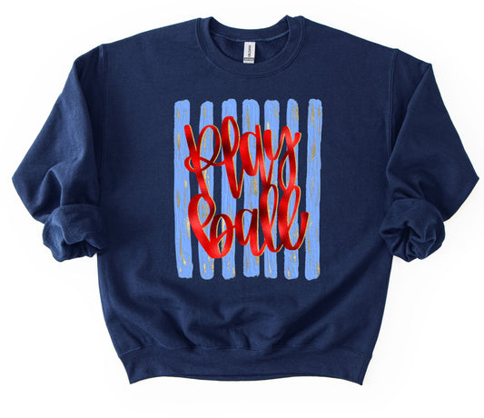 Gildan, Comfort Colors, or Bella Canvas  Play Ball Baseball Sweatshirt/ Lewisburg Sweatshirt/ Baseball Sweatshirts/ Marshall Sweatshirts