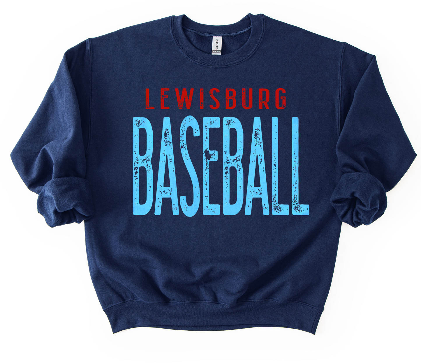 Gildan or Bella Canvas Lewisburg Baseball Sweatshirt / Youth and Adult Sizes - 3 Style Options