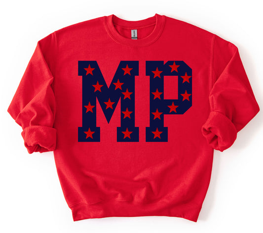 Red Mississippi Pride Softball Sweatshirt/ Youth and Adult Sizes -MP Stars