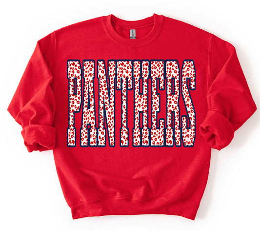 Panthers Bella or Gildan Brand Leopard Polka Dot Sweatshirt/ Youth and Adult Sizes