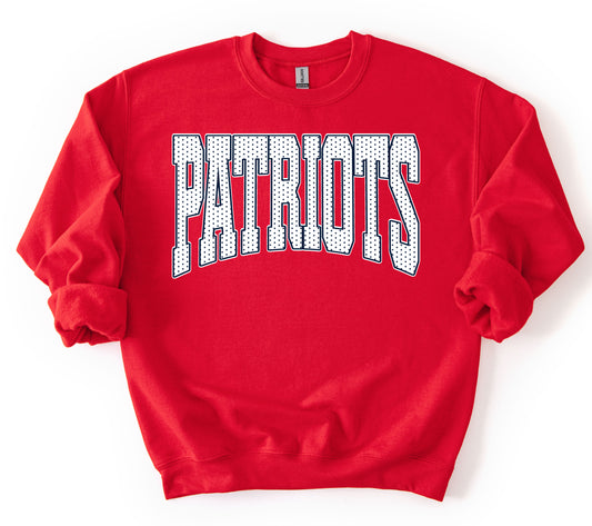 Patriots Polkadot Sweatshirt / Youth and Adult Sizes/ Lewisburg -Desoto County Schools