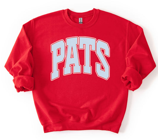 Gildan or Bella Canvas - Pats Striped Print Faux Seersucker Sweatshirt /Youth and Adult Sizes - Lewisburg/ Marshall Academy