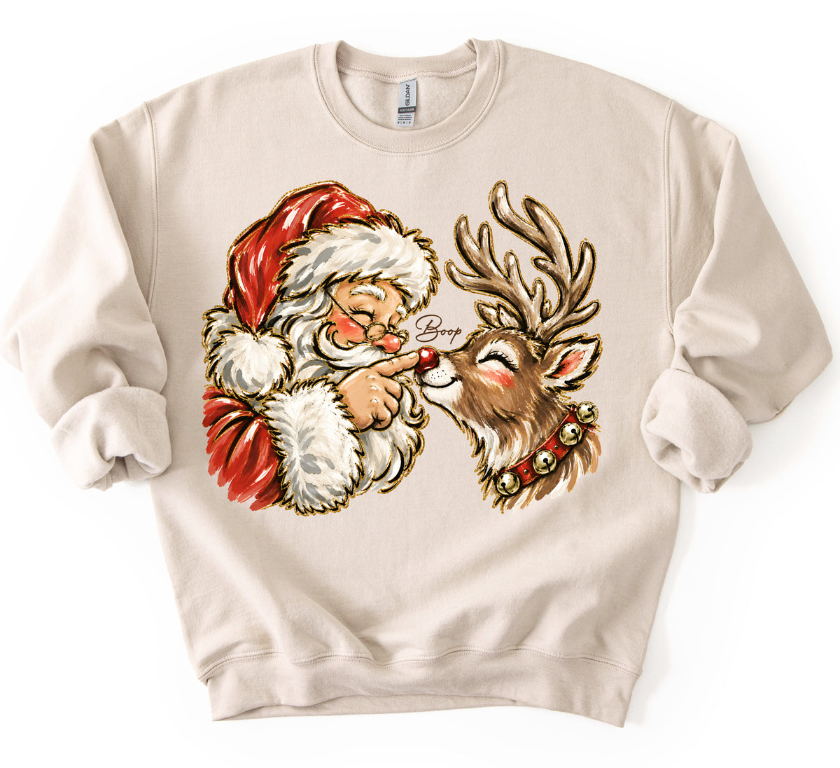 Santa Boop Gildan or Bella Christmas Sweatshirt/ Holiday Sweatshirt/ Youth and Adult Sizes