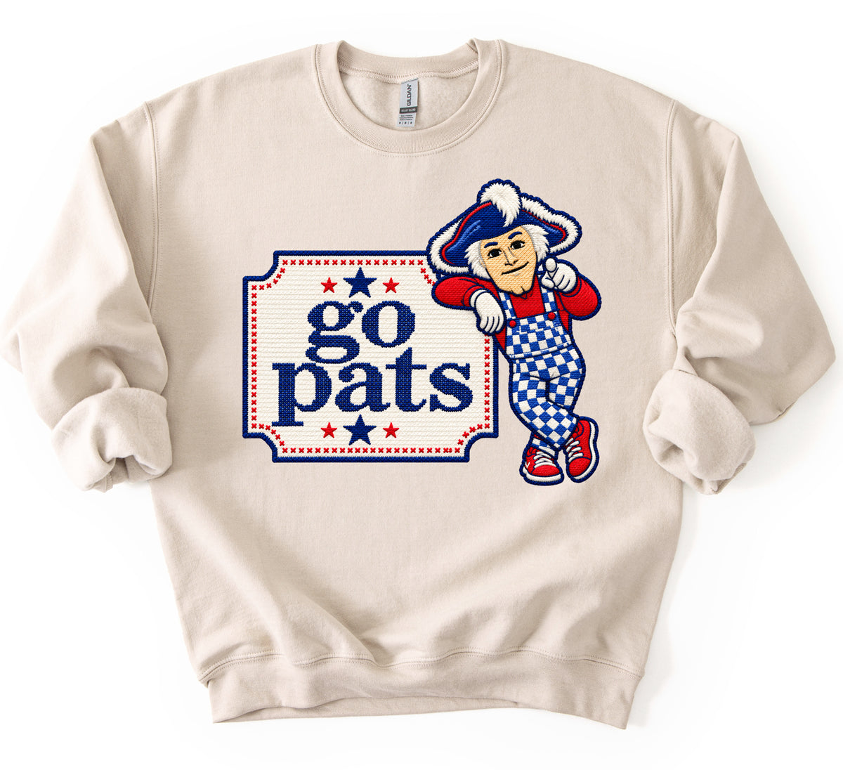Faux Cross Stitch Collection - Go Pats / Youth and Adult Sizes