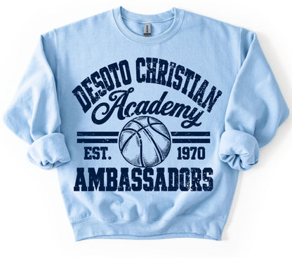 GIldan or Bella Canvas Desoto Christian Academy Basketball or ANY OTHER TEAM/SCHOOL  Sweatshirt / Youth and Adult Sizes