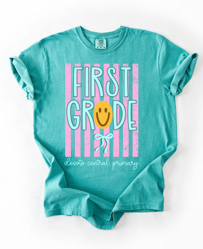 PERSONALIZED SCHOOL Comfort Colors First Grade (OR ANY OTHER GRADE)  Tee  - YOUTH and ADULT SIZING