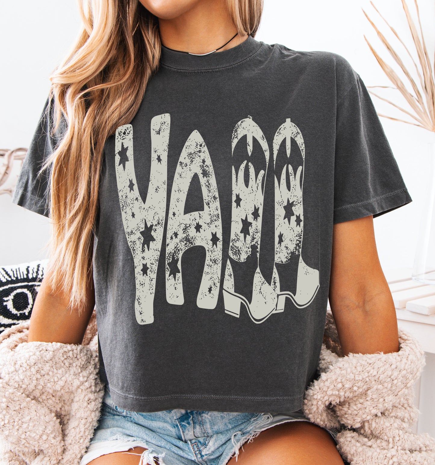 Boxy Crop Yall Western Cowboy Boots Shirt/ Country Music Concert Crop/ Comfort Colors / Adult Sizes