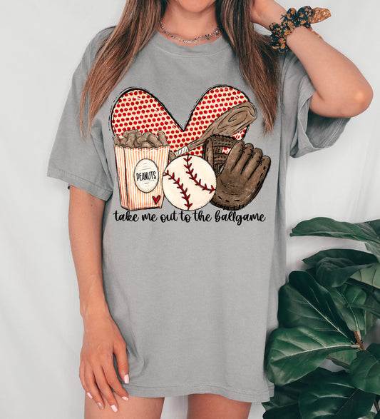 Bella Canvas or Comfort Colors Take Me Out To The Ballgame Tee - Unisex Youth and Adult Sized Tees