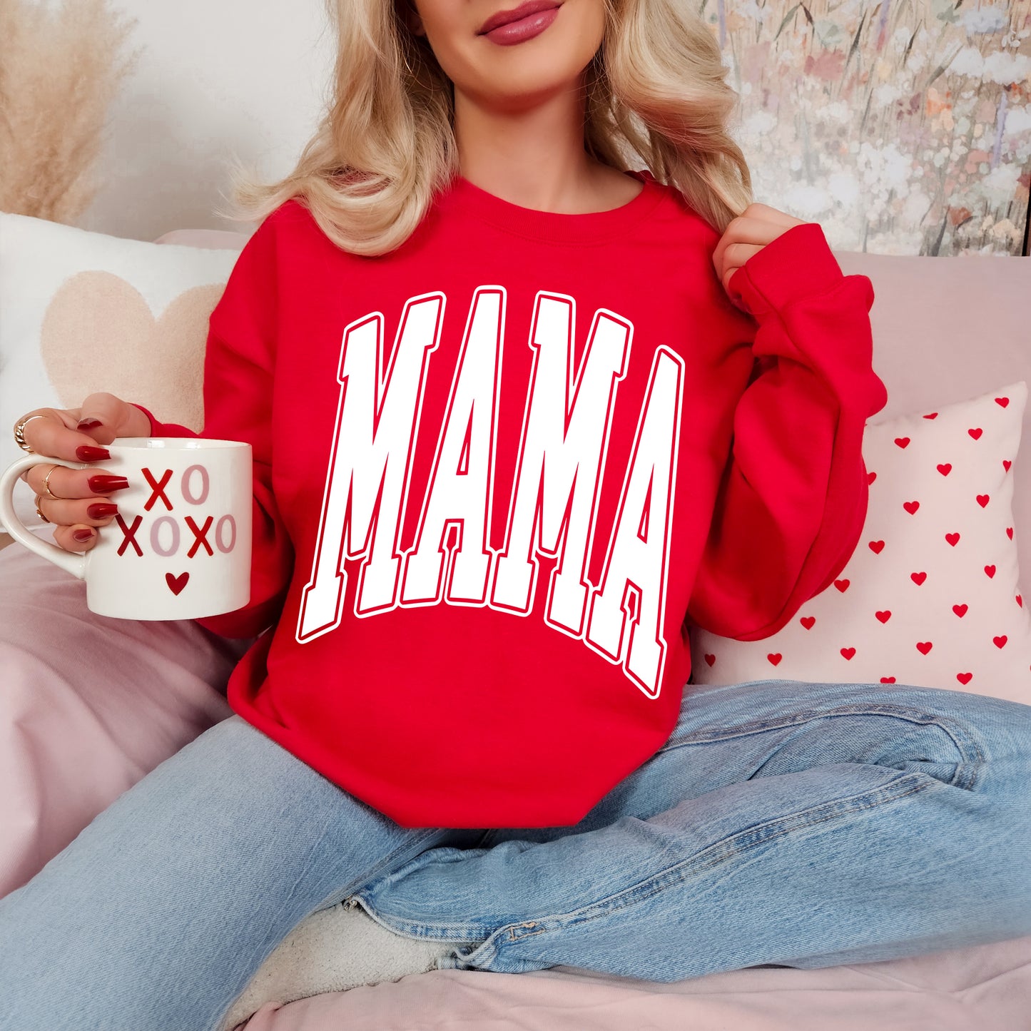 Gildan or Bella Canvas Brand Mama Floral Print Sweatshirt/Floral Sweatshirt/ Adult Sizes