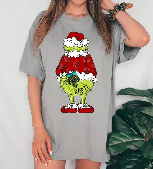 You're a Mean One -Kiss It - Christmas Shirt/ Youth and Adult Sizes/Gildan Softstyle, Comfort Colors, or Bella Canvas