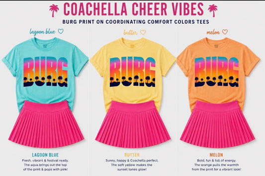 Lewisburg Homecoming Shirt - LMS CHEER FUNDRAISER -  Burg Coachella Themed/ Full Length Tee - Youth and Adult Sizes/ Multiple Colors