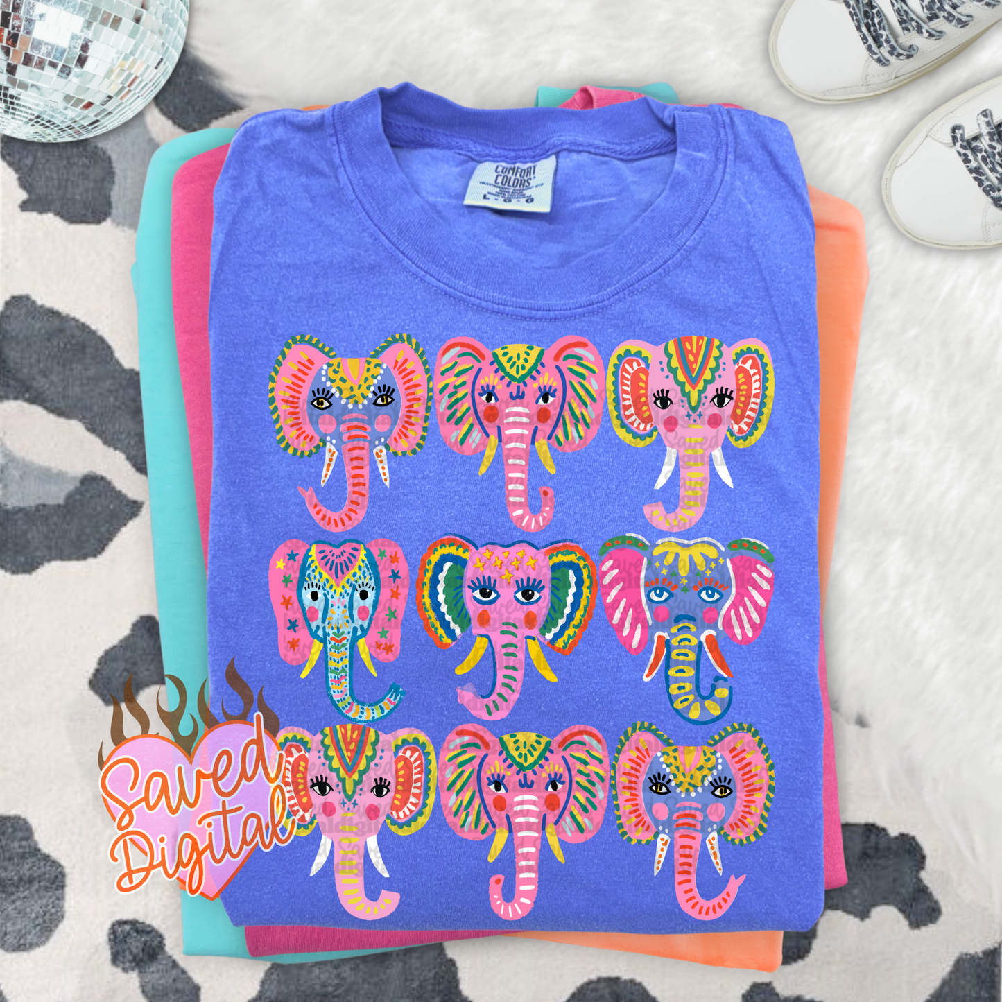Sweet Summertime Drop - Comfort Colors Cute Elephants Tee/ Youth and Adult Sizes