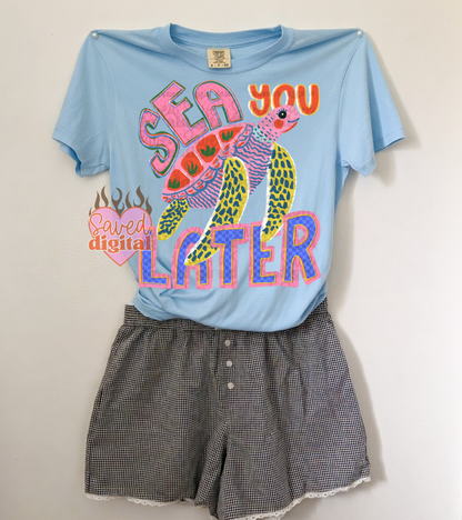 Sweet Summertime Drop - Comfort Colors Sea You Later Tee/ Youth and Adult Sizes