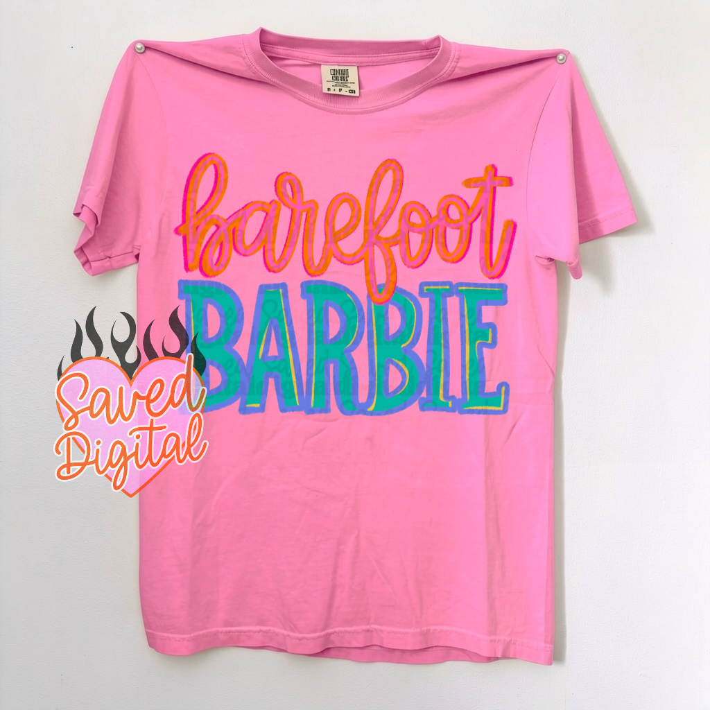 Sweet Summertime Drop - Comfort Colors Barefoot Barbie Tee/ Youth and Adult Sizes