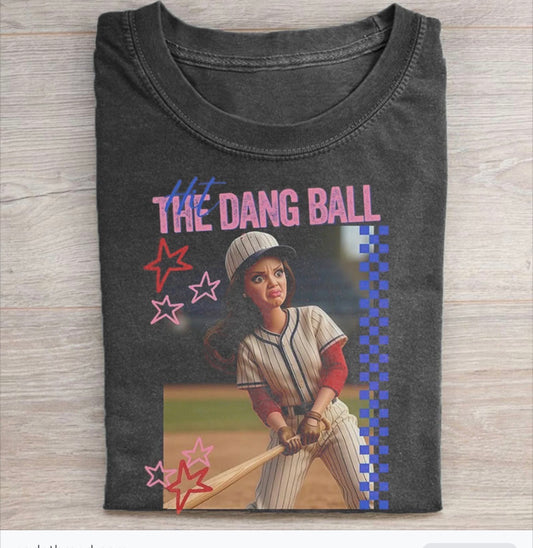 Comfort Colors or Bella Canvas Hit The Dang Ball Baseball Mom Tee - Baseball Mom Shirt/ Youth and Adult Sizes