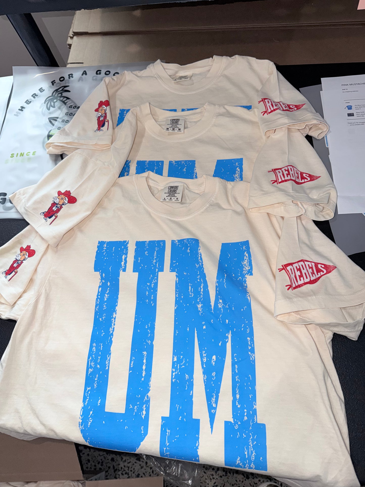 Custom Comfort Colors Ole Miss Spirit Wear Shirts/ Custom Boxy Crops