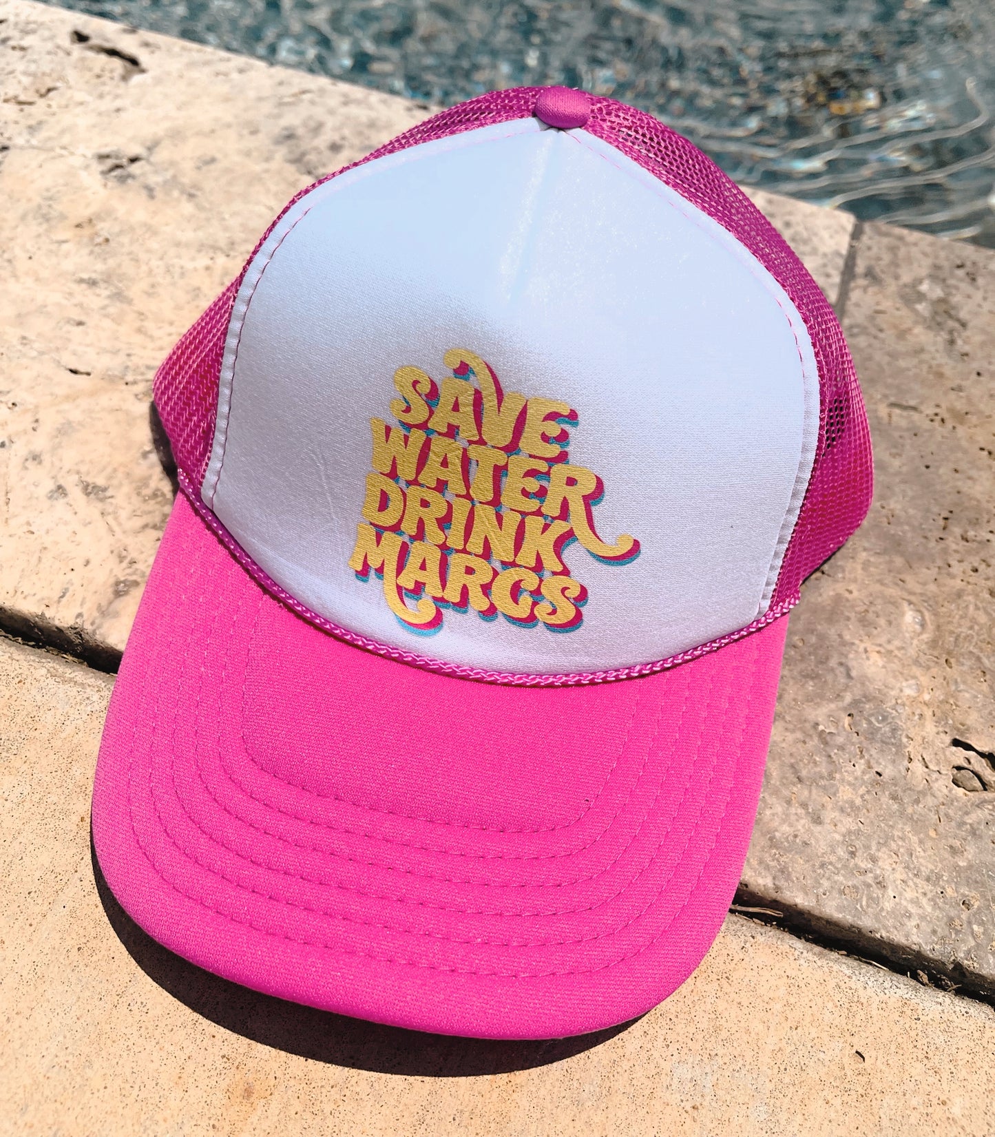 Pink Save Water Drink Margs Trucker Hat/ Funny Gifts for Her