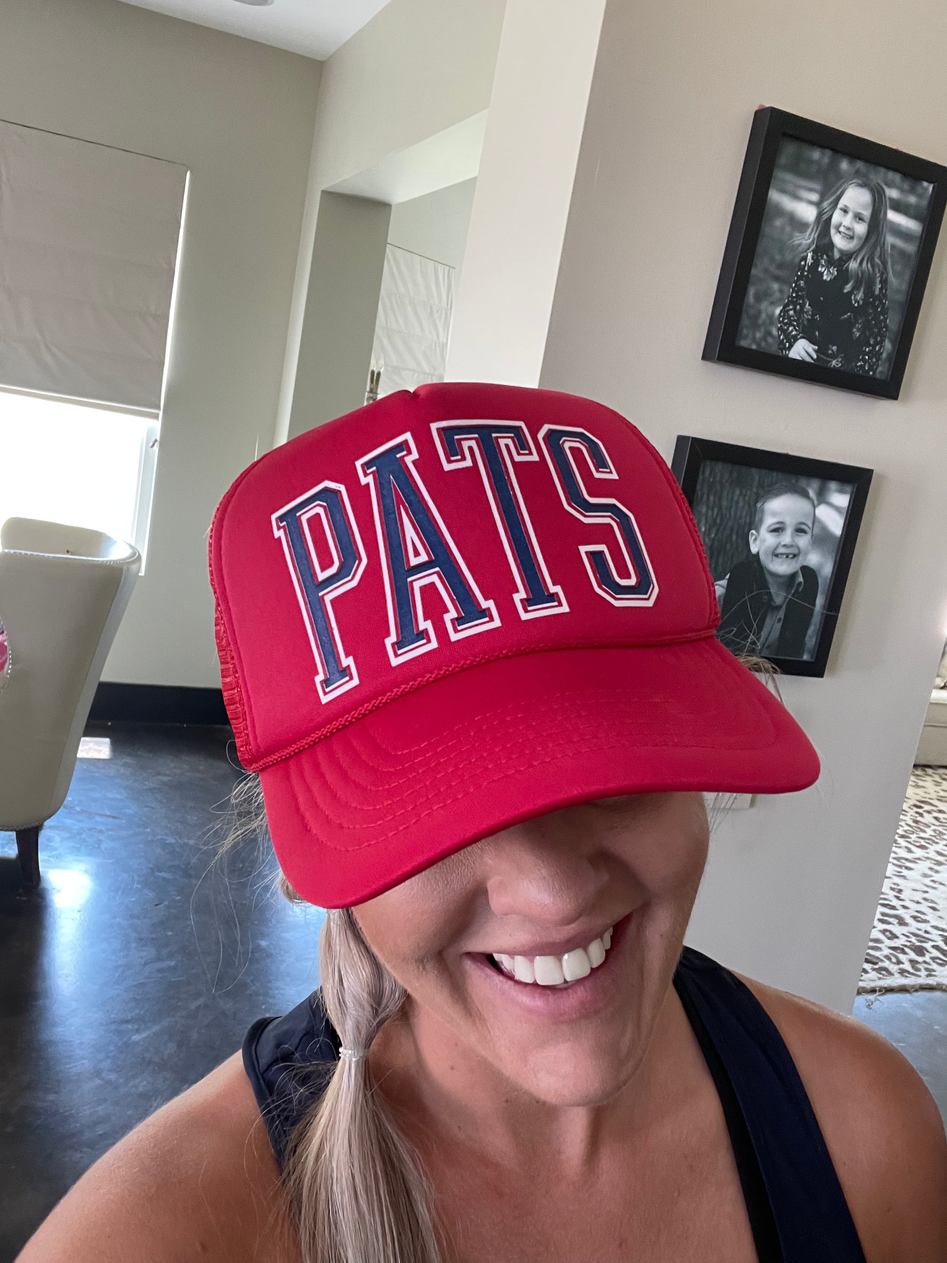 Pats Lewisburg Patriots Trucker Hat Unisex Pink Mustache Boutique