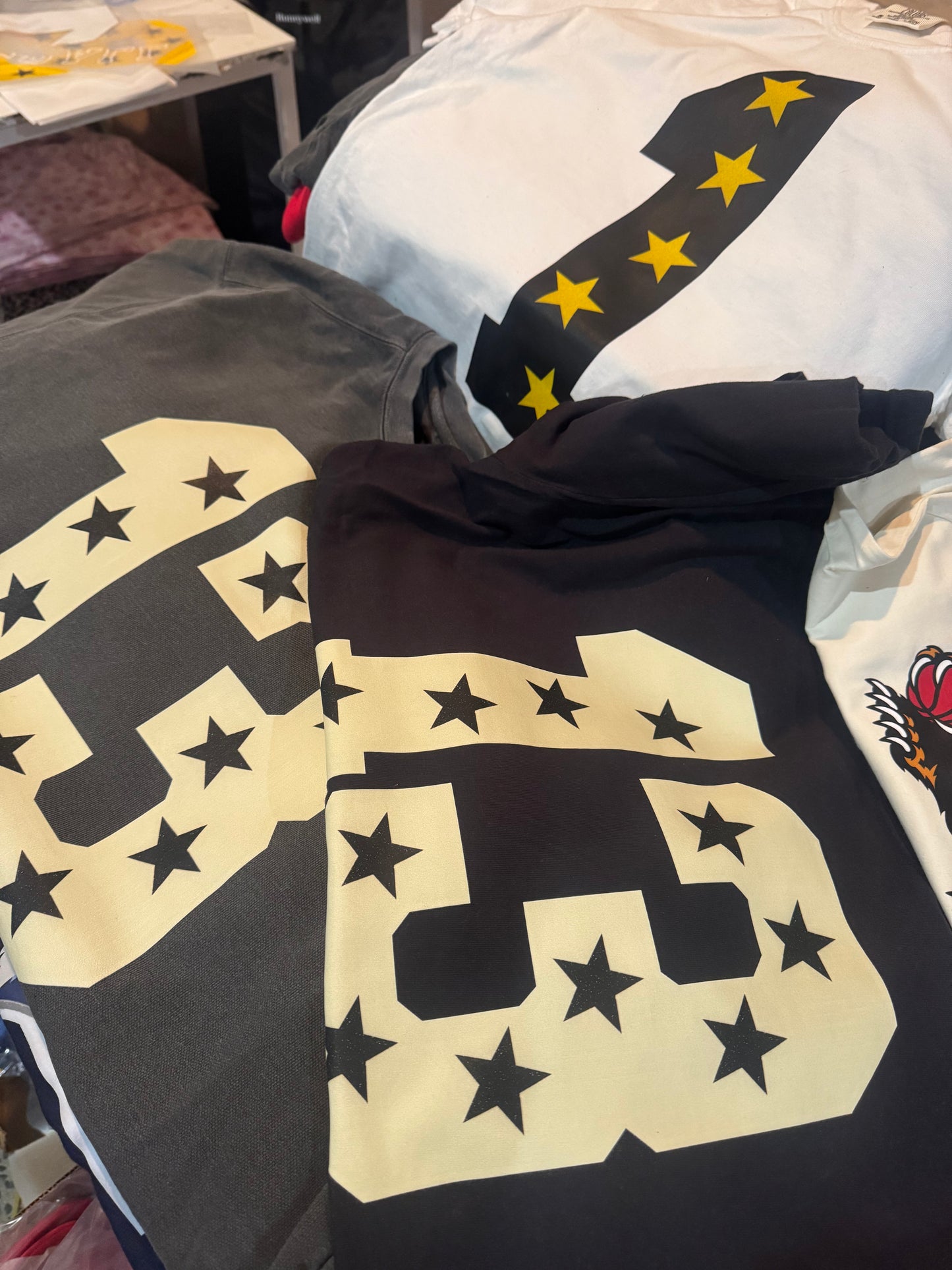 Custom Spirit Shirts - All Sports - Numbers with Faux Glitter Stars/ Comfort Colors or Bella Canvas Options
