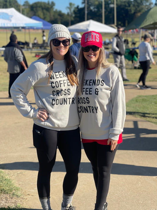 Bella Canvas or Gildan Weekends, Coffee, and Cross Country Sweatshirt