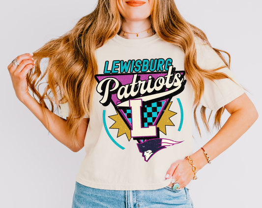 Boxy Cropped OR Regular Length Lewisburg Patriots Retro Shirt/  Patriots Shirt / Youth and Adult Sizes/ Comfort Colors