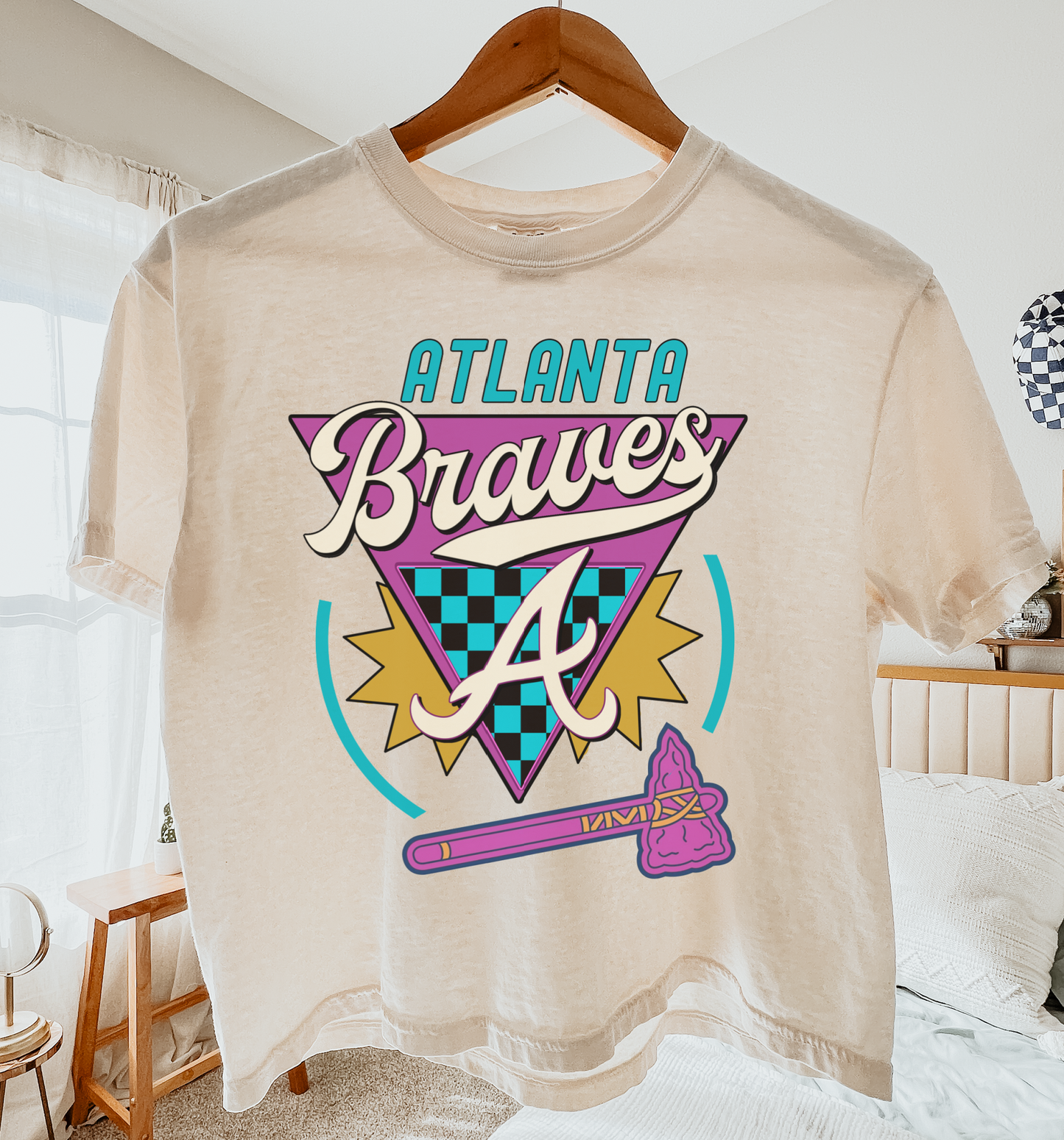 Retro Atlanta Baseball Crop or Full Size Tee - Comfort Colors Boxy Crop/ Youth and Adult Sizes