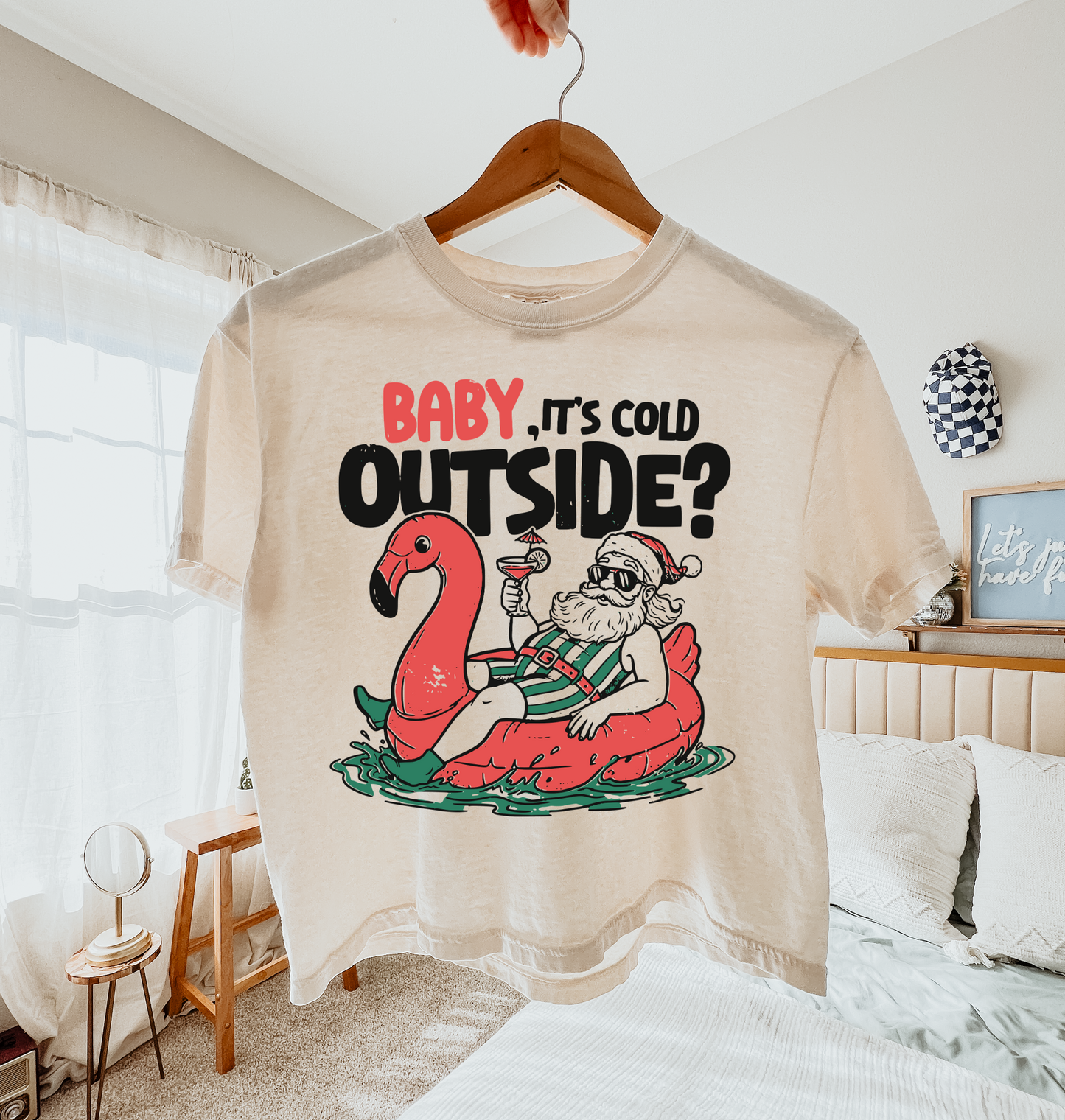 Boxy Crop - Baby It's Cold Outside Christmas Shirt