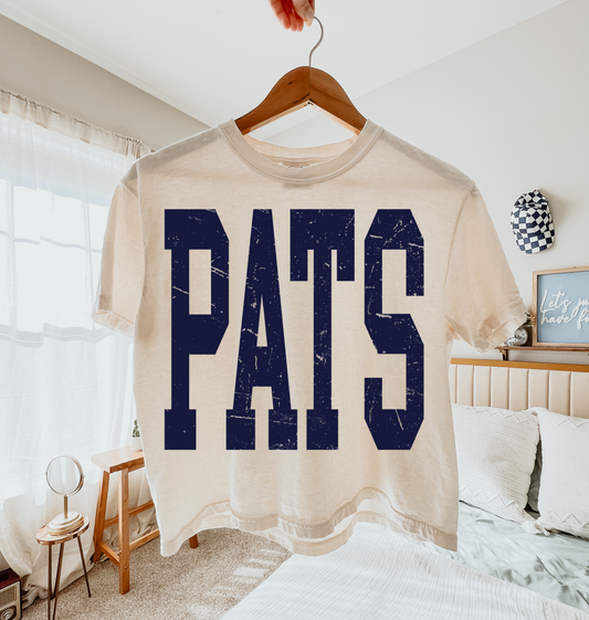 Custom Boxy Crop -Any Team  (PATS) Oversized Print- Type In Boxes with Color Preferences