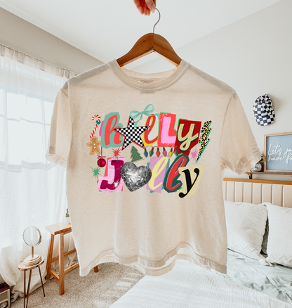 Christmas Boxy Crop - Holly Jolly