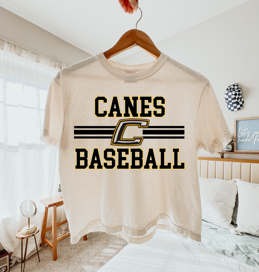Boxy Crop Canes Baseball Shirt/  Adult Sizing