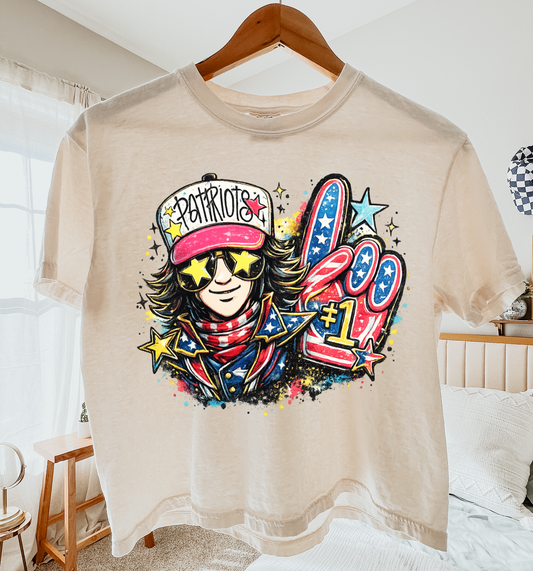 Cropped or Regular Length Comfort Colors Patriots Number 1 Fan Shirt /  Adult Sizes