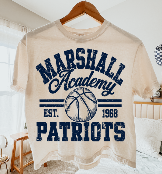 Marshall Academy Basketball (Or Any Other Team) Boxy Crop / Can Be Customized For ANY SCHOOL  - Adult Sizes