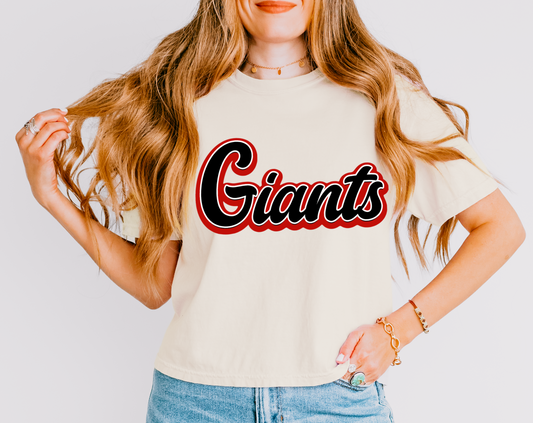 Germantown Giants Baseball Comfort Colors Cropped Tee/ Adult Sizes