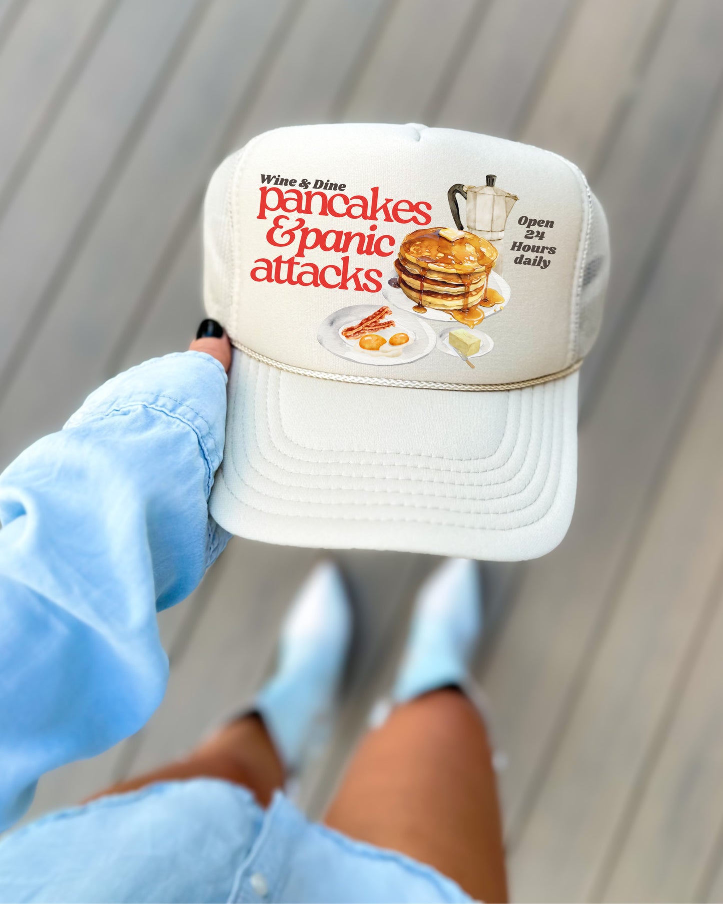 Pancakes and Panic Attacks Trucker Hat/ Funny Trucker Hat/ Country Music Concert Hat
