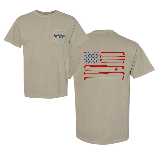 Comfort Colors Lewisburg Golf Tee- Vintage Clubs Pocket Tee/ Adult Sizes