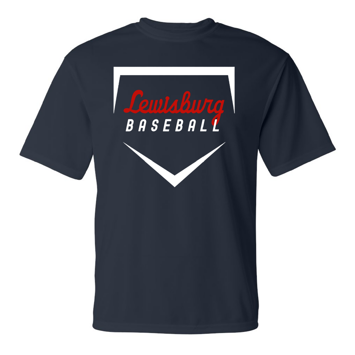 Powder Blue or Navy Drifit Lewisburg Baseball Tee/ Youth and Adult Sizes