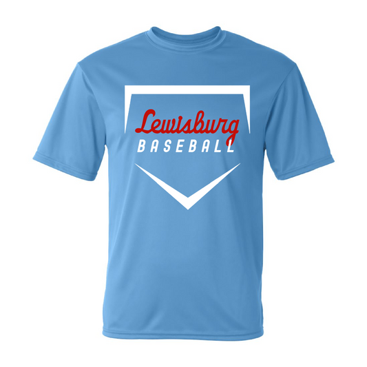 Powder Blue or Navy Drifit Lewisburg Baseball Tee/ Youth and Adult Sizes